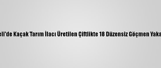 Kocaeli'de Kaçak Tarım İlacı Üretilen Çiftlikte 18 Düzensiz Göçmen Yakalandı