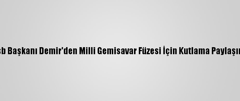Ssb Başkanı Demir'den Milli Gemisavar Füzesi İçin Kutlama Paylaşımı