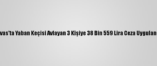 Sivas'ta Yaban Keçisi Avlayan 3 Kişiye 38 Bin 559 Lira Ceza Uygulandı