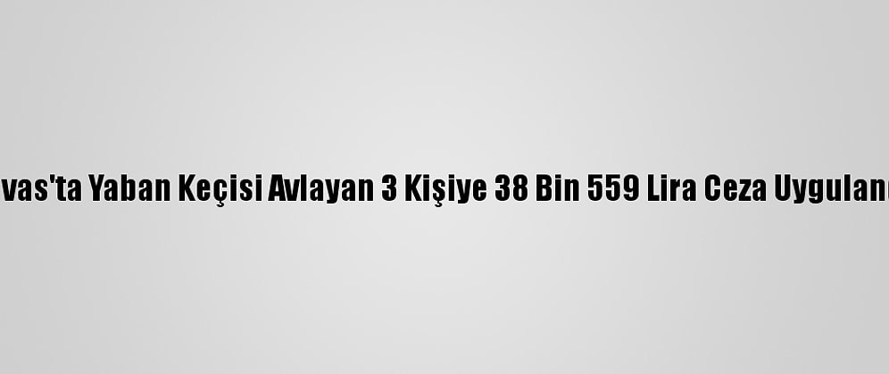Sivas'ta Yaban Keçisi Avlayan 3 Kişiye 38 Bin 559 Lira Ceza Uygulandı
