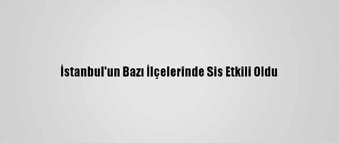 İstanbul'un Bazı İlçelerinde Sis Etkili Oldu