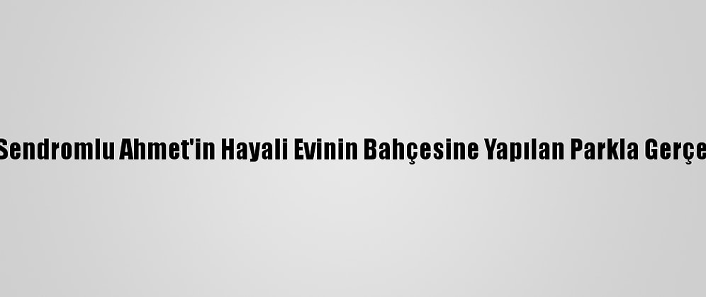 Down Sendromlu Ahmet'in Hayali Evinin Bahçesine Yapılan Parkla Gerçek Oldu