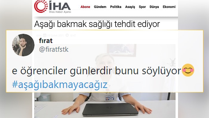 Bilim de Destekledi! İHA'dan 'Aşağı Bakmak Sağlığı Tehdit Ediyor' Haberi