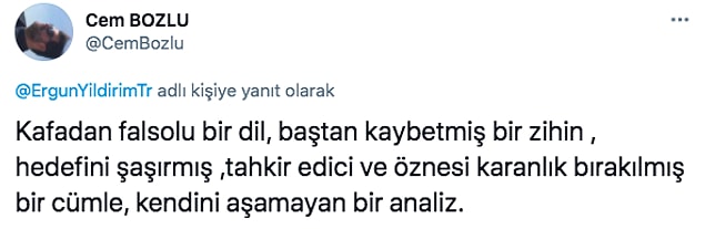 Bu anlamsız, hiçbir şey ifade etmeyen analiz karşısında da birçok kullanıcı kendisine tokat gibi cevaplar verdi.