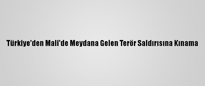 Türkiye'den Mali'de Meydana Gelen Terör Saldırısına Kınama