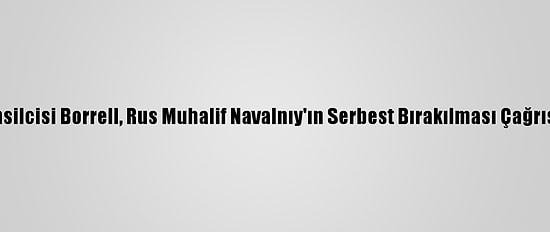AB Yüksek Temsilcisi Borrell, Rus Muhalif Navalnıy'ın Serbest Bırakılması Çağrısında Bulundu