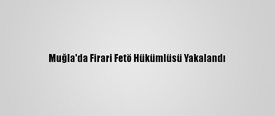 Muğla'da Firari Fetö Hükümlüsü Yakalandı