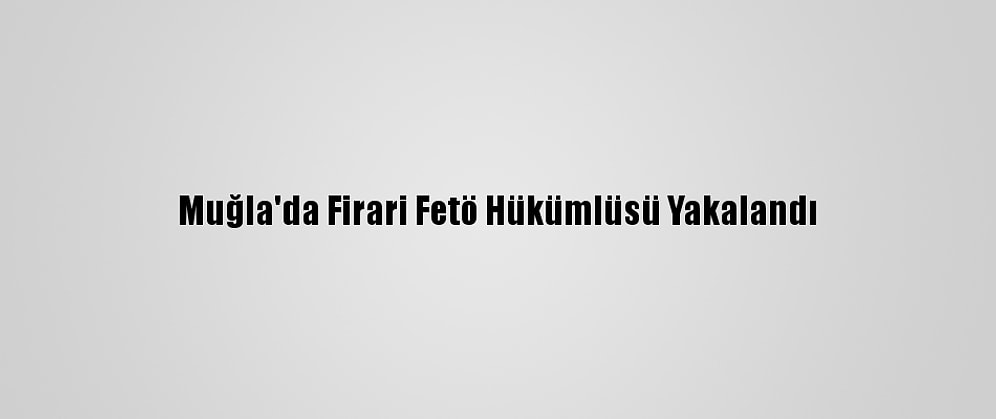 Muğla'da Firari Fetö Hükümlüsü Yakalandı