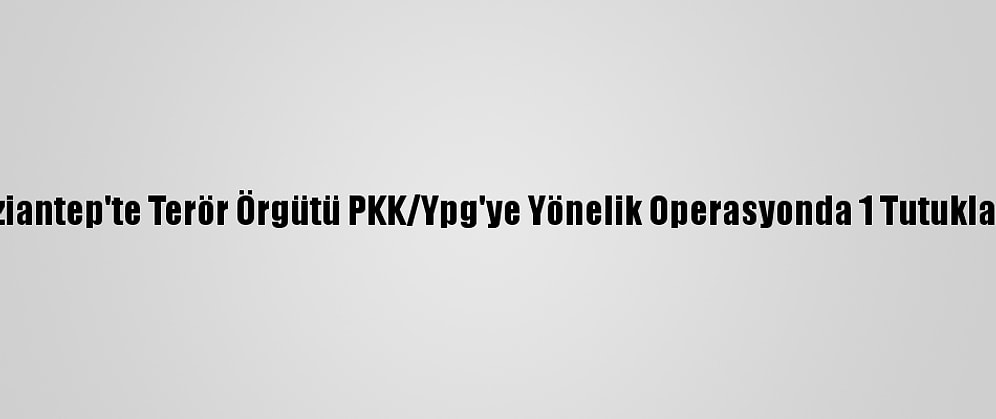 Gaziantep'te Terör Örgütü PKK/Ypg'ye Yönelik Operasyonda 1 Tutuklama