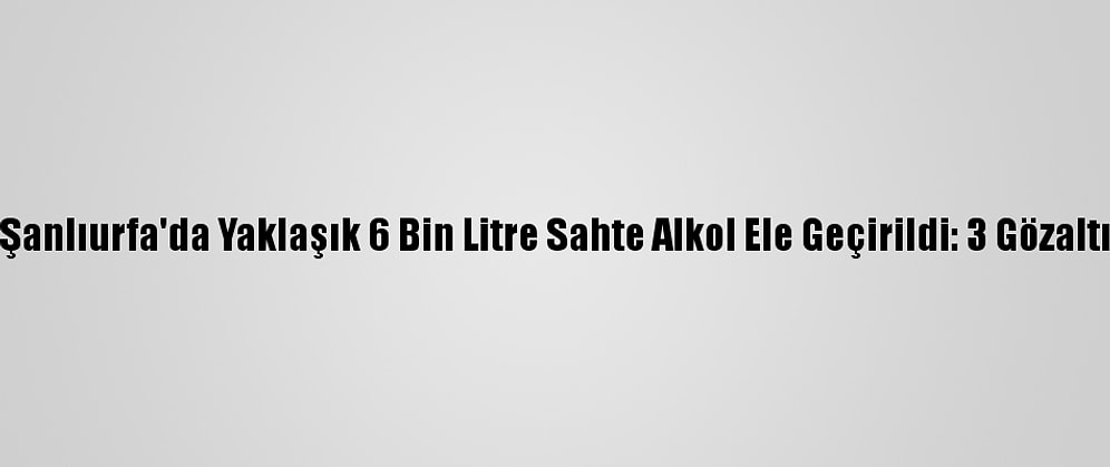 Şanlıurfa'da Yaklaşık 6 Bin Litre Sahte Alkol Ele Geçirildi: 3 Gözaltı