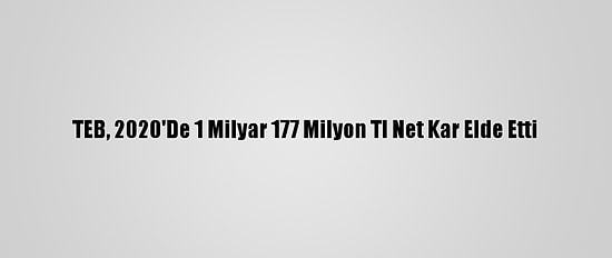 TEB, 2020'De 1 Milyar 177 Milyon Tl Net Kar Elde Etti