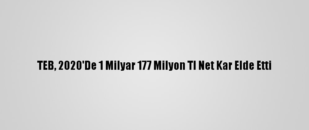 TEB, 2020'De 1 Milyar 177 Milyon Tl Net Kar Elde Etti