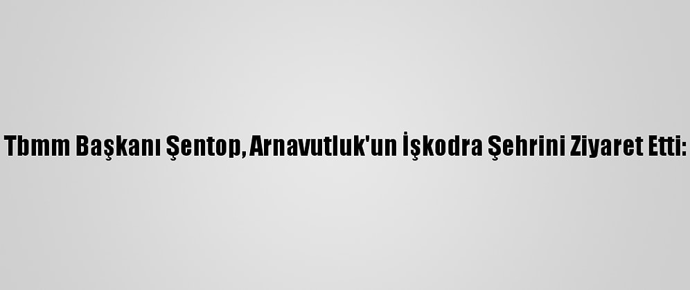 Tbmm Başkanı Şentop, Arnavutluk'un İşkodra Şehrini Ziyaret Etti: