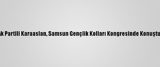 Ak Partili Karaaslan, Samsun Gençlik Kolları Kongresinde Konuştu: