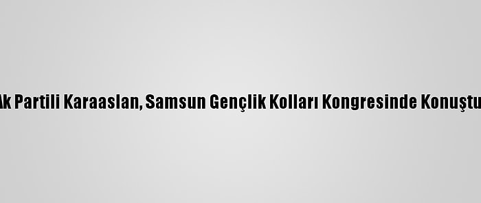 Ak Partili Karaaslan, Samsun Gençlik Kolları Kongresinde Konuştu: