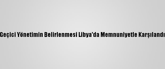 Geçici Yönetimin Belirlenmesi Libya'da Memnuniyetle Karşılandı