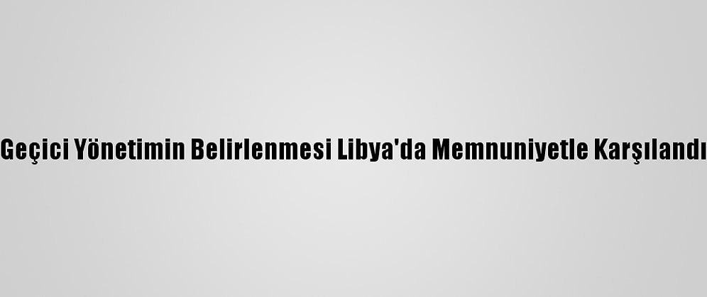 Geçici Yönetimin Belirlenmesi Libya'da Memnuniyetle Karşılandı