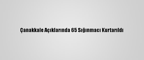 Çanakkale Açıklarında 65 Sığınmacı Kurtarıldı