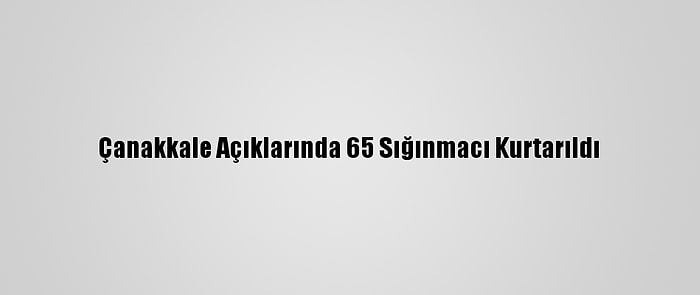 Çanakkale Açıklarında 65 Sığınmacı Kurtarıldı