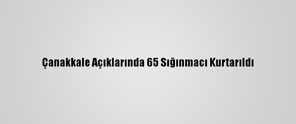 Çanakkale Açıklarında 65 Sığınmacı Kurtarıldı