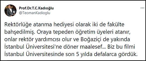 Boğaziçi'ne İki Yeni Fakülte Kararı İçin 'Hayırlı Olsun' Diyen Melih Bulu'ya Tepkiler