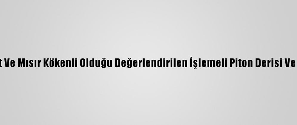 Şanlıurfa'da Ortaçağ'a Ait Ve Mısır Kökenli Olduğu Değerlendirilen İşlemeli Piton Derisi Ve Dini Kitaplar Ele Geçirildi