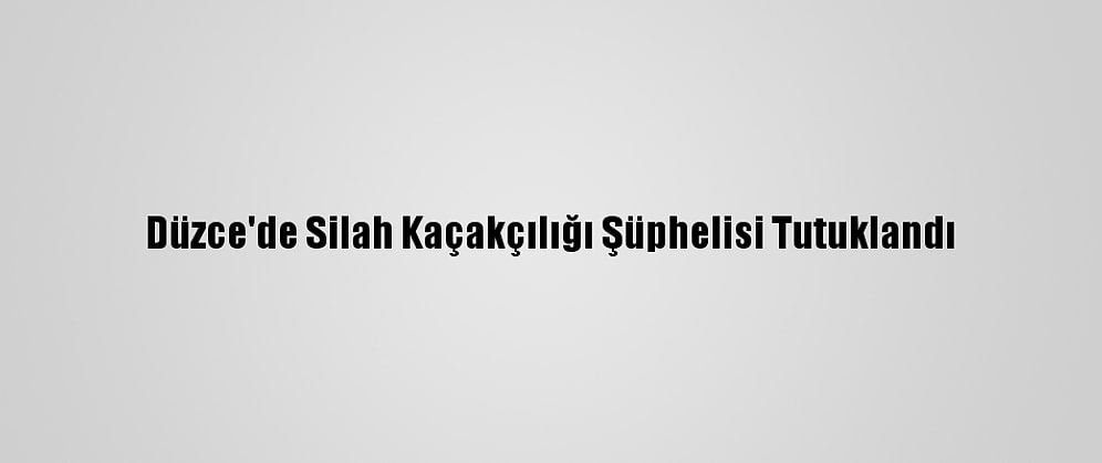 Düzce'de Silah Kaçakçılığı Şüphelisi Tutuklandı