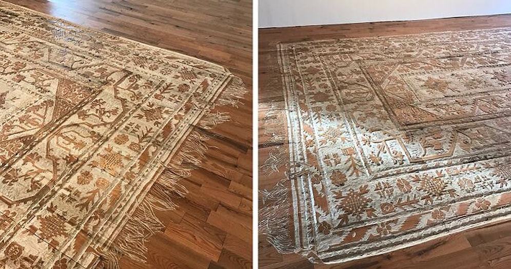 Вместо того, чтобы использовать настоящий ковер, художница из Испании решила навсегда вырезать его на дубовом полу