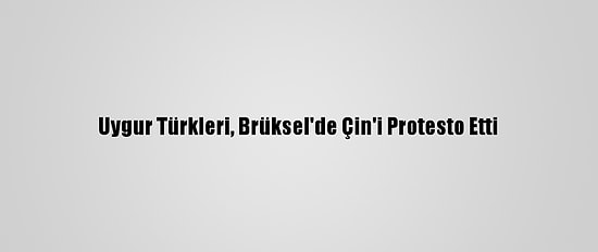Uygur Türkleri, Brüksel'de Çin'i Protesto Etti
