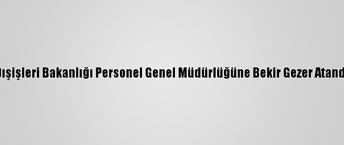 Dışişleri Bakanlığı Personel Genel Müdürlüğüne Bekir Gezer Atandı