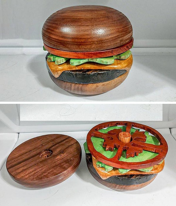 12. "На меня нашло вдохновение, и я смастерил "пирамидку" в виде бургера для своего племянника".