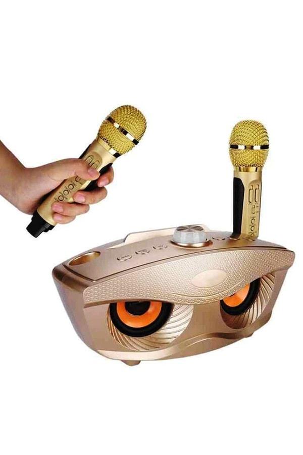 20. Hadi, hayatınıza biraz eğlence katalım: Taşınabilir Bluetooth karaoke seti