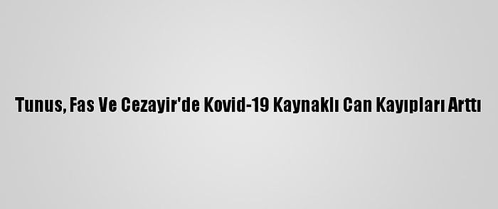 Tunus, Fas Ve Cezayir'de Kovid-19 Kaynaklı Can Kayıpları Arttı