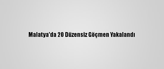 Malatya'da 20 Düzensiz Göçmen Yakalandı