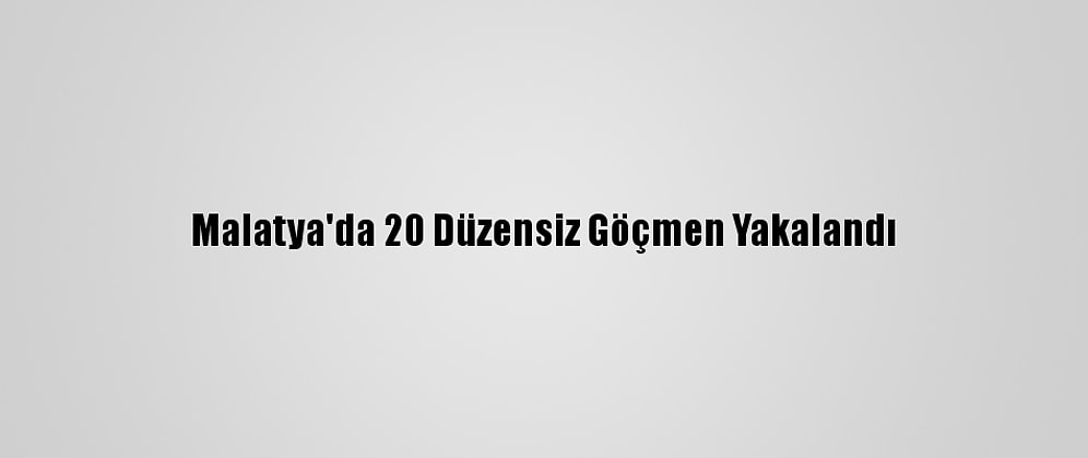 Malatya'da 20 Düzensiz Göçmen Yakalandı