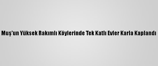 Muş'un Yüksek Rakımlı Köylerinde Tek Katlı Evler Karla Kaplandı