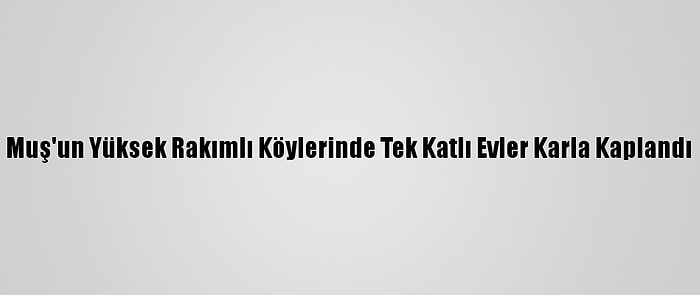 Muş'un Yüksek Rakımlı Köylerinde Tek Katlı Evler Karla Kaplandı