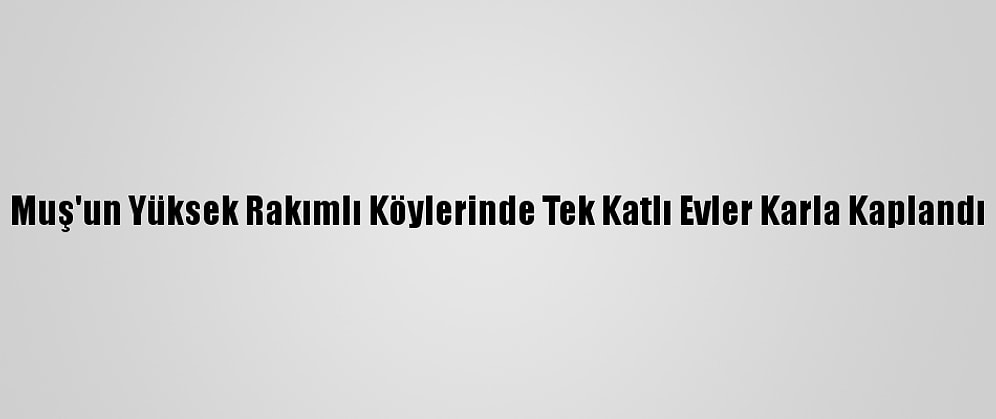 Muş'un Yüksek Rakımlı Köylerinde Tek Katlı Evler Karla Kaplandı