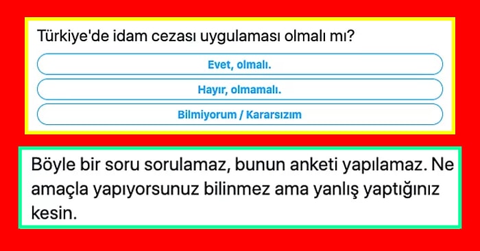 Evrim Ağacı, Twitter'da Gündeme Getirdiği 'Türkiye'de İdam Cezası' Başlıklı Anketle Tepkilerin Odağında