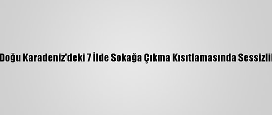 Orta Ve Doğu Karadeniz'deki 7 İlde Sokağa Çıkma Kısıtlamasında Sessizlik Hakim