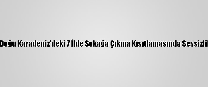 Orta Ve Doğu Karadeniz'deki 7 İlde Sokağa Çıkma Kısıtlamasında Sessizlik Hakim