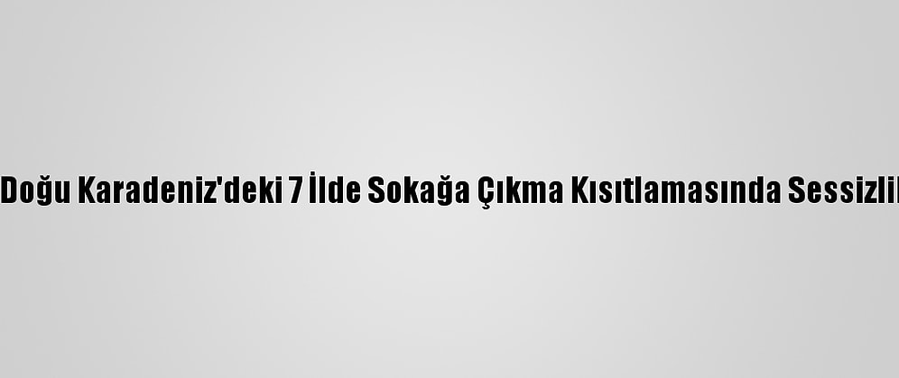 Orta Ve Doğu Karadeniz'deki 7 İlde Sokağa Çıkma Kısıtlamasında Sessizlik Hakim