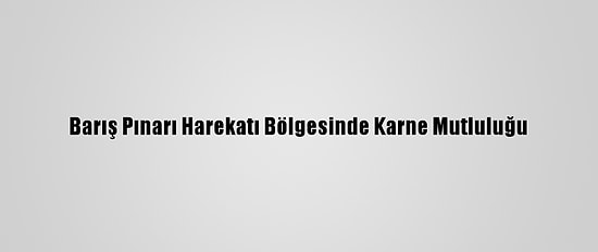 Barış Pınarı Harekatı Bölgesinde Karne Mutluluğu