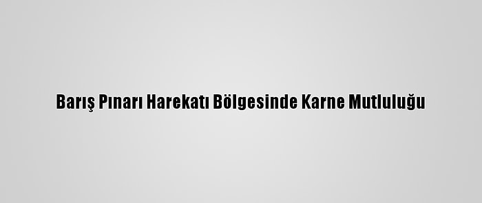 Barış Pınarı Harekatı Bölgesinde Karne Mutluluğu