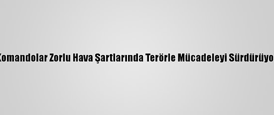 Komandolar Zorlu Hava Şartlarında Terörle Mücadeleyi Sürdürüyor