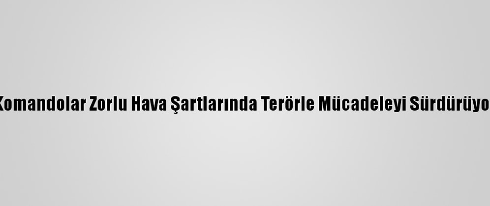 Komandolar Zorlu Hava Şartlarında Terörle Mücadeleyi Sürdürüyor