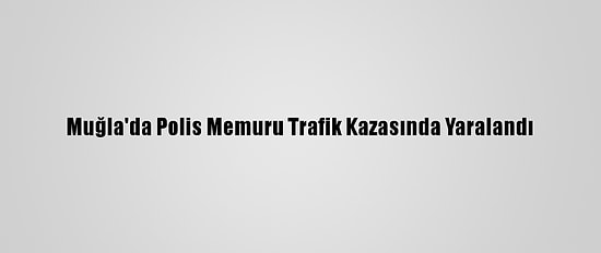 Muğla'da Polis Memuru Trafik Kazasında Yaralandı
