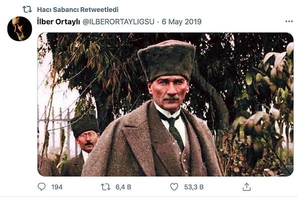 6 Mayıs 2019'da  İBB seçimleri iptal ediliyor. Hacı, bir Atatürk fotosu RTliyor.