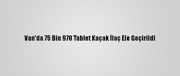 Van'da 75 Bin 970 Tablet Kaçak İlaç Ele Geçirildi