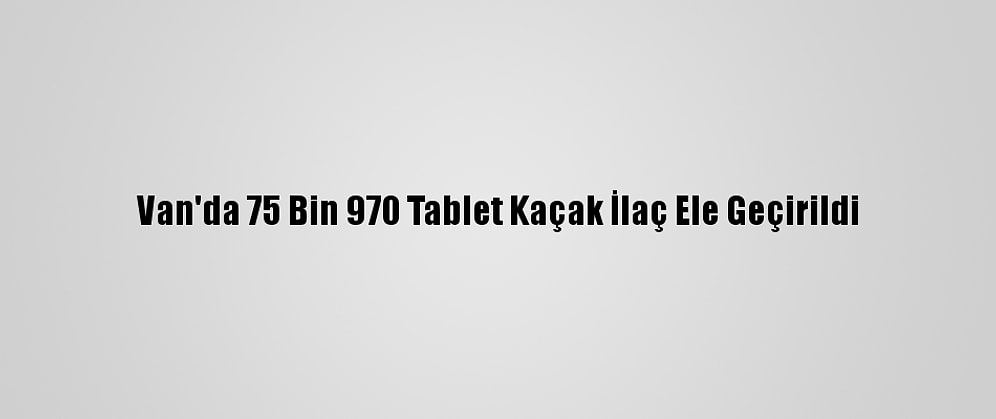 Van'da 75 Bin 970 Tablet Kaçak İlaç Ele Geçirildi